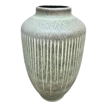 Vintage Nature Green Textured Ceramic Vase from Steuler, 1960s For Sale