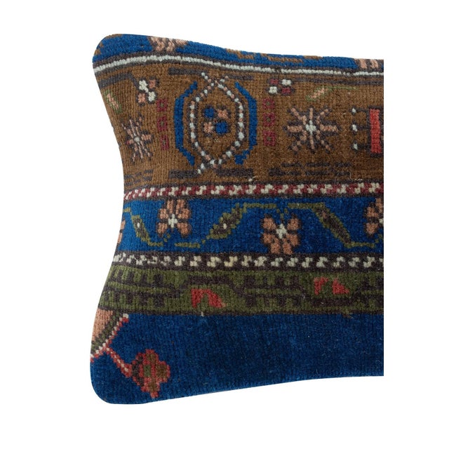Add a touch of history and warmth to your space with this vintage handmade Turkish wool rug cushion cover. Crafted from...
