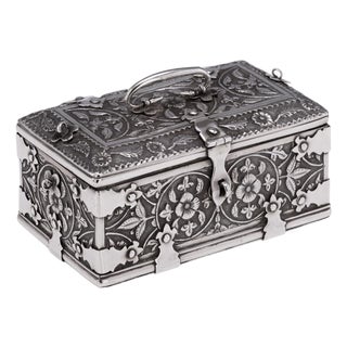Antique Indian Madras Silver Casket, 1890 For Sale