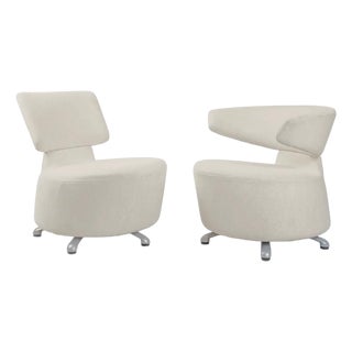 Italian Aki and Biki Swivel Armchairs Attributed to Toshiyuki Kita for Cassina For Sale
