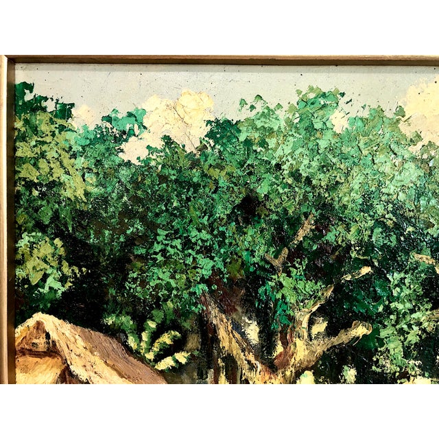 Impressionist Impressionist Water’s Edge Tropical Landscape With Banyan Tree For Sale - Image 3 of 10