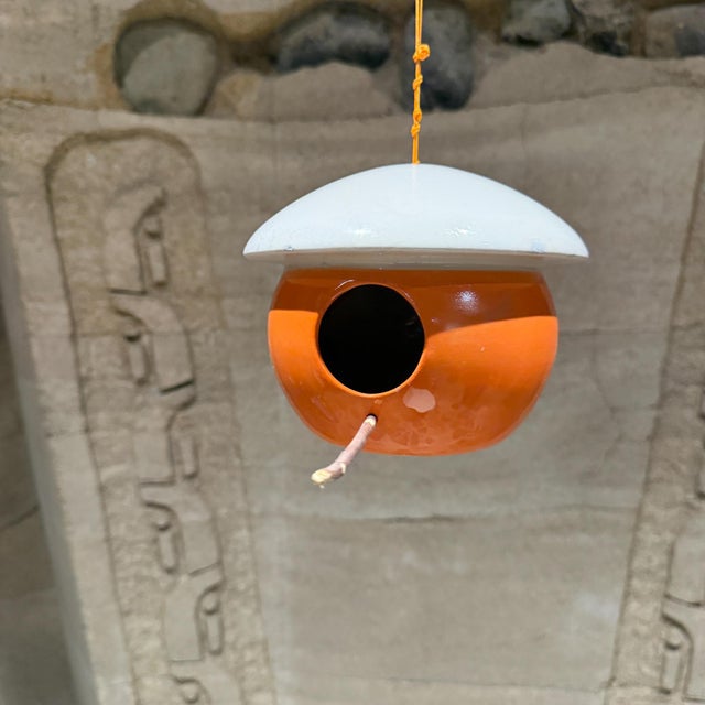Studio Ceramic Pottery Round Birdhouse Mid-Century Modern For Sale - Image 9 of 9
