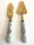 Early 20th Century Antique Early 1900's Neoclassical Hand Painted Floral Gilded Porcelain Brass Fish Serving Utensils - Set of 2 For Sale - Image 5 of 13