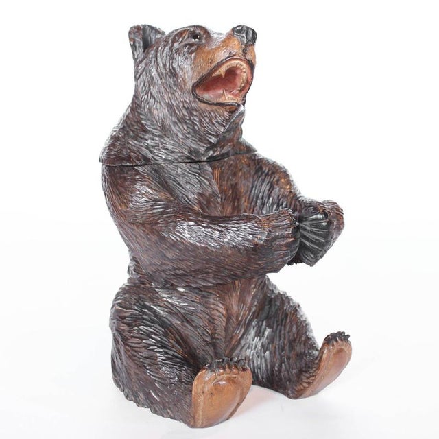Brown Carved Wooden Bear, 1890s For Sale - Image 8 of 14