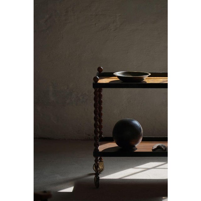 Danish Serving Table in Birch with Twisted Legs, 1940s For Sale - Image 11 of 13