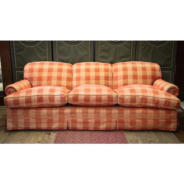 Large Gingham Three-Seater Sofa by George Smith, 2010s For Sale - Image 9 of 18