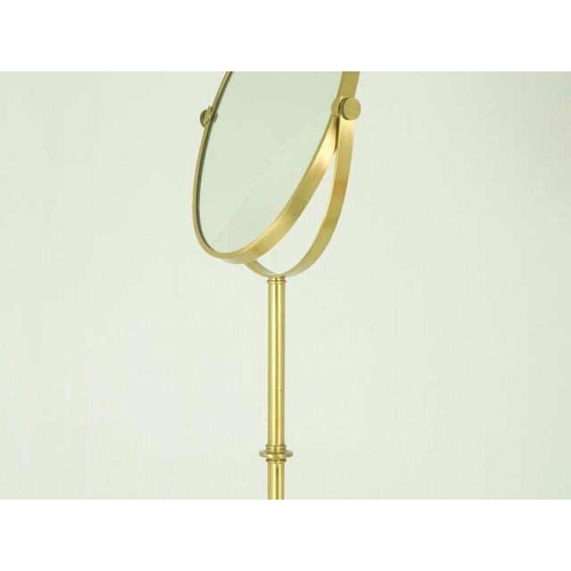 Mid-Century Modern Italian Freestanding and Tilting Floor Mirror in Brass and Glass, 1970s For Sale - Image 3 of 8