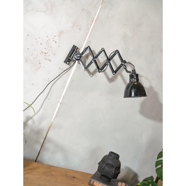 Black Scissor Lamp from Elektroinstala Decín, 1950s For Sale - Image 6 of 18