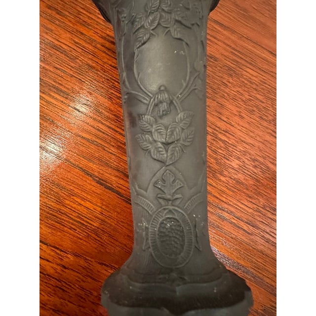 Traditional Antique Wedgwood Black Basalt Cylindrical 6 1/4" Spill Vase, 19th Century For Sale - Image 3 of 5