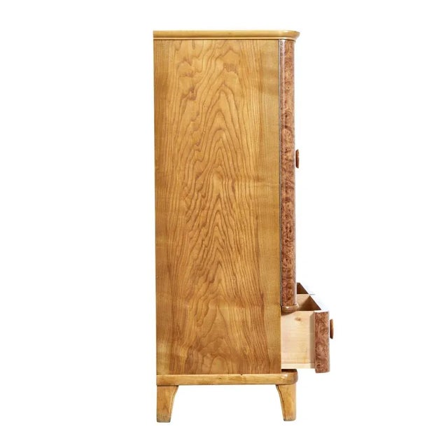 20th Century Swedish Burr Elm Cabinet For Sale - Image 10 of 12