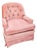 1960s Drexel Traditional Classics Tufted Pink Corduroy Swivel Rocker Accent Chair For Sale