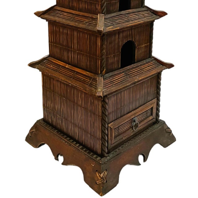 Vintage Chinese Split Reed Bamboo 6-Tier Pagoda Tower For Sale In San Diego - Image 6 of 8