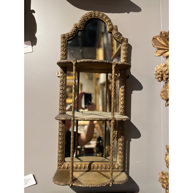 19th Century French Wall Etagere Guilloche Detail. Beautiful piece purchased in France. Age appropriate wear, see detailed...