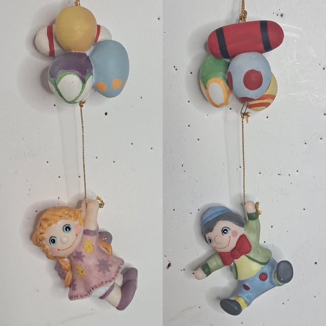 Folk Art Disney Goebel “It’s a Small World” Hand-Painted Ceramic Ornament Figures, Set of 4, For Sale - Image 3 of 13