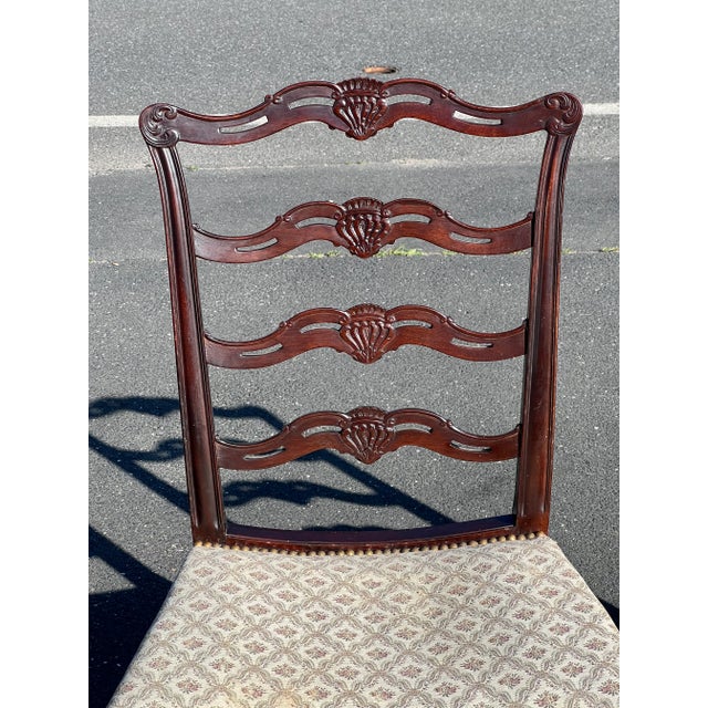 Mid 20th Century Pair of Chippendale Style Ribbon Back Chairs With Curved Seats For Sale In Boston - Image 6 of 8