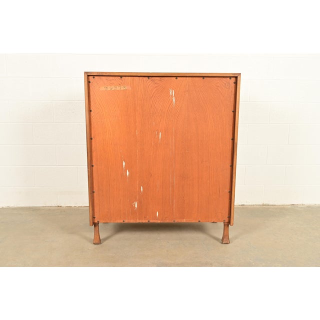 John Widdicomb Mid-Century Modern Sculpted Walnut Tambour Door Gentleman's Chest, 1960s For Sale - Image 13 of 14