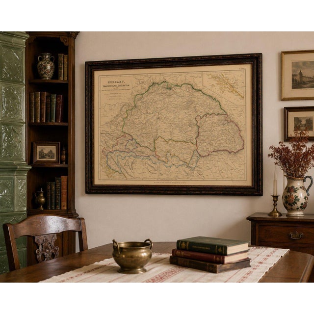 Black Antique Map of Hungary, Transylvania, Dalmatia and Croatia, 1860s For Sale - Image 8 of 9