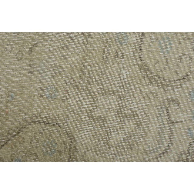 Tabriz Rug 8’10” X 12’2” Beige Wool Vintage Distressed Hand-Knotted Carpet For Sale - Image 4 of 15