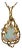 The Cicero: Ladies Brutalist Style 14K Yellow Gold Opal and Diamond Pendant For Sale