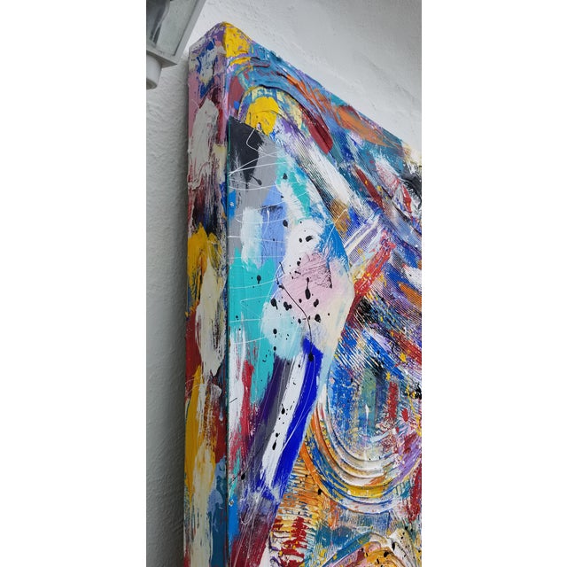 1980s Oversize Mixed Media Abstract Expressionist Paintings - a Pair For Sale - Image 9 of 12