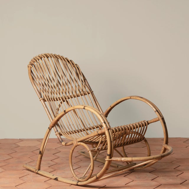 Vintage Rattan Eloise Rocking Chair For Sale In Cincinnati - Image 6 of 6