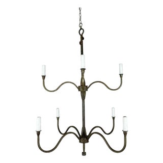 Modern Hand-Forged Wrought Iron Chandelier by Melissa Levinson, Usa For Sale