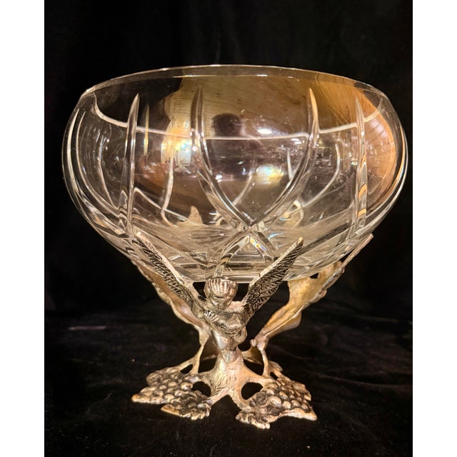 Mid 20th Century Antique Figural Silver-Plated Centerpiece Bowl For Sale - Image 5 of 12