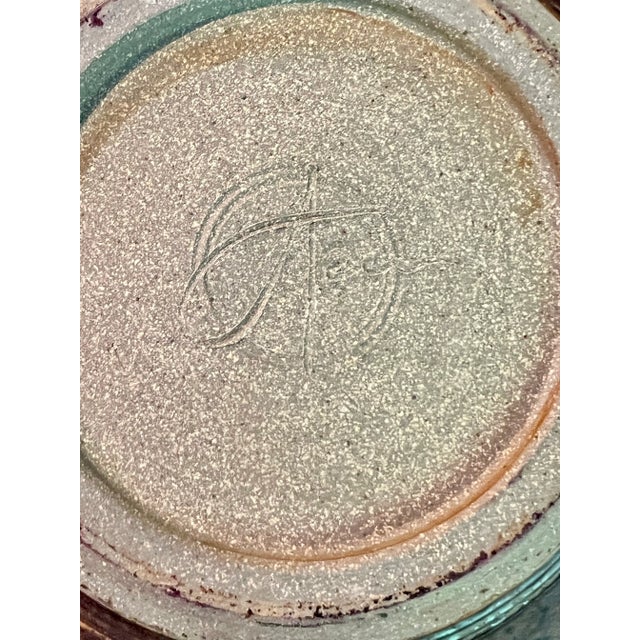 1990s Richard Aerni Ash Glazed Studio Pottery Bowl W Stand-Signed-Art-Ceramic-Display For Sale - Image 9 of 12