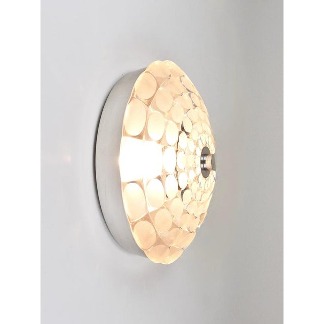 Large Round Op Art Glass Flush Mount from Peill & Putzler, 1970s For Sale - Image 6 of 17