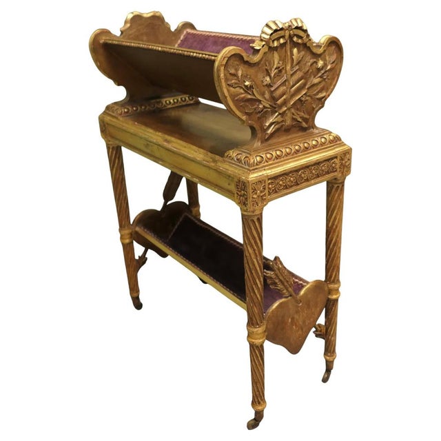 Italian Rococo Two-Tier Gold Bookcase For Sale - Image 9 of 9