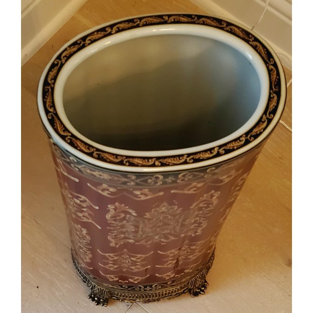 Add grand millennial elegance to your entryway with this striking oval porcelain umbrella stand. Produced by the renowned...