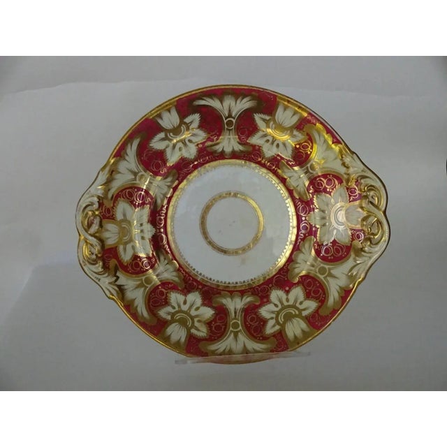 Victorian Red and Gold Plates - a Pair For Sale - Image 4 of 6