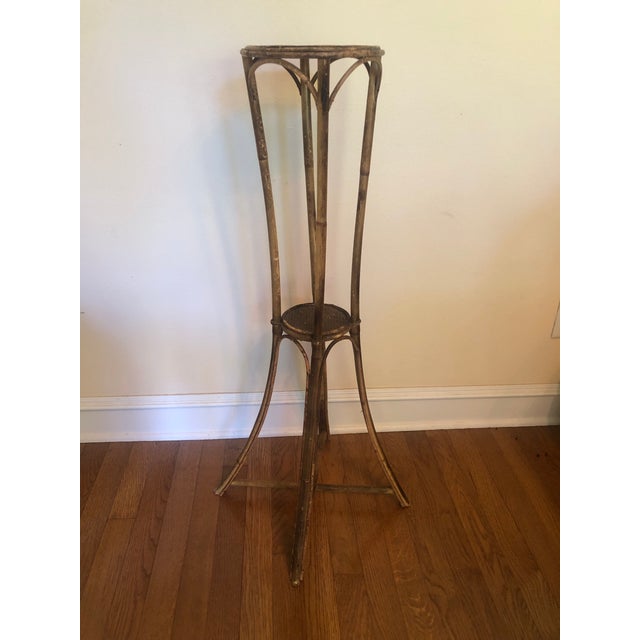 English English Tall Two Tier Bamboo Plant Stand For Sale - Image 3 of 12