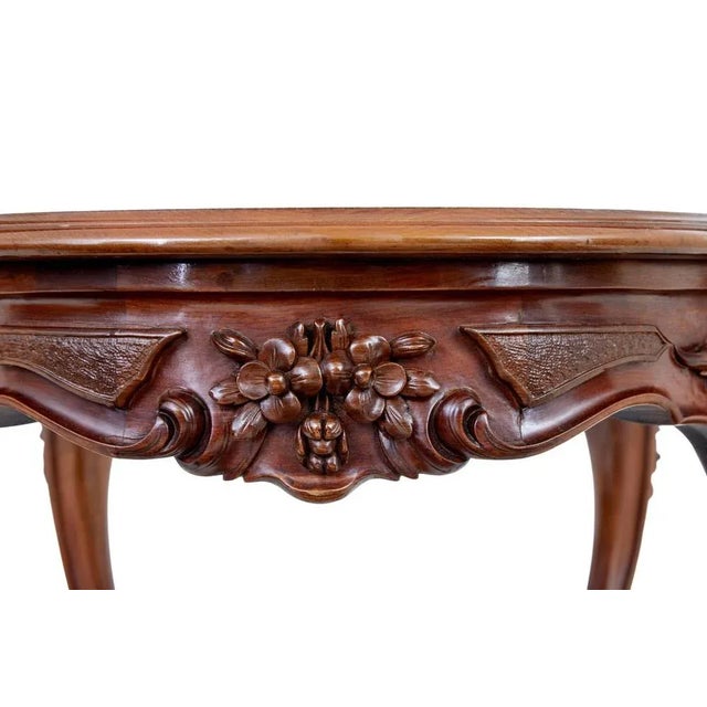 Wood Carved Walnut Occasional Table, 1890s For Sale - Image 7 of 11