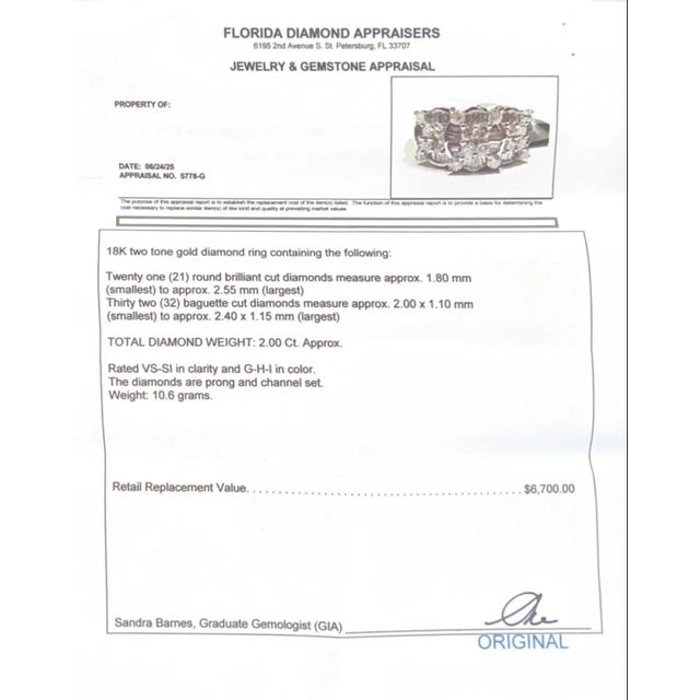 Gold 18k Two Tone Triple Diamond Cocktail Cluster Ring For Sale - Image 8 of 12