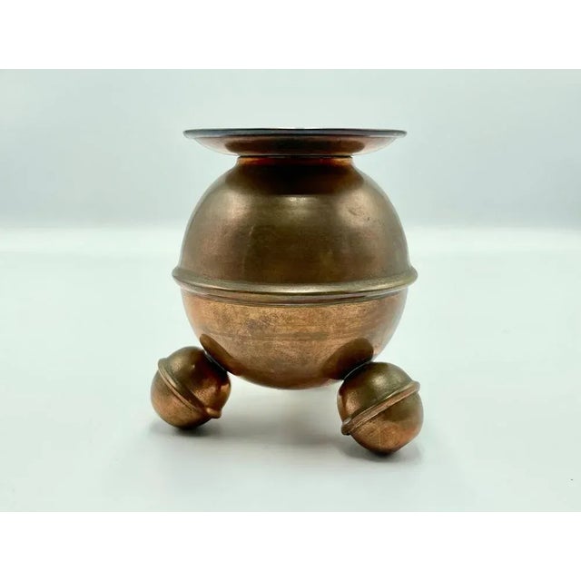 Mid-Century Modern Copper Sphere Candleholder from Gusum Bruk, 1920s For Sale - Image 3 of 8