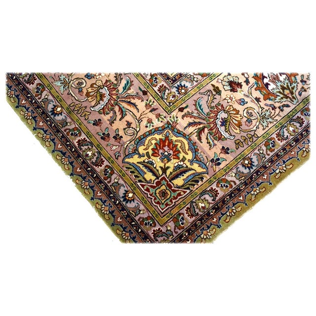 Antique Persian Tabriz Wool 9x12 Yellow, Taupe & Rose Handmade Area Rug #9902296 For Sale In Houston - Image 6 of 11