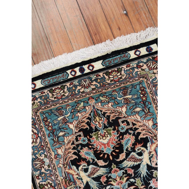 Mid 20th Century Superfine Turkish Keyseri Signed Silk Rug no. j2069 For Sale - Image 5 of 6