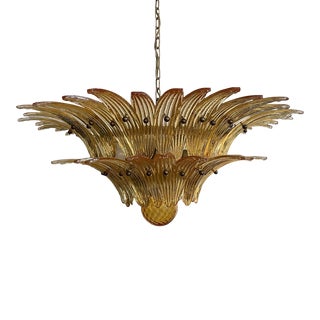Original Murano Chandelier Palmette, Amber For Sale