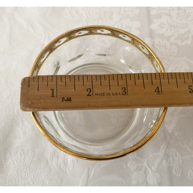 Glass Culver Valencia Gold Filigree With Green Accents Serving Pieces- Set of 3 Excellent "Mint" Condition Mid 20th Century For Sale - Image 7 of 12