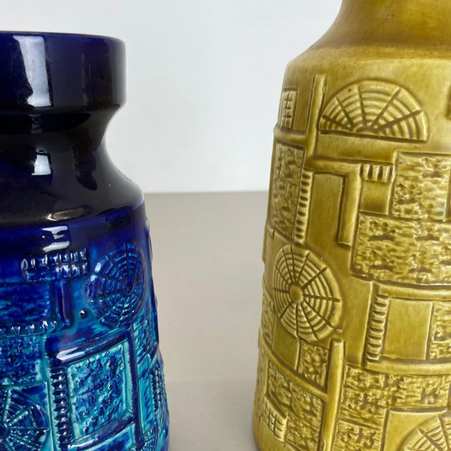 Fat Lava Op Art Pottery Vases from BAY Ceramics, Germany, 1970s, Set of 2 For Sale - Image 9 of 18