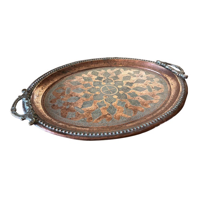 Antique Arts and Crafts Style Copper Tray For Sale