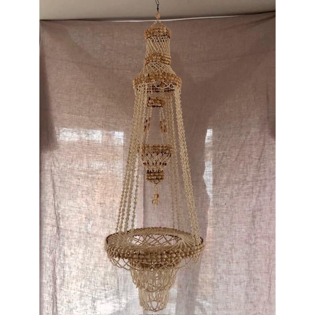 1970s Large Vintage Seashell Chandelier / Hanging Plant Hanger - Boho Chic For Sale - Image 9 of 9