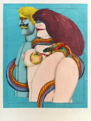 How it All Began, Richard Lindner Lithograph on Arches, Signed and Numbered in Pencil