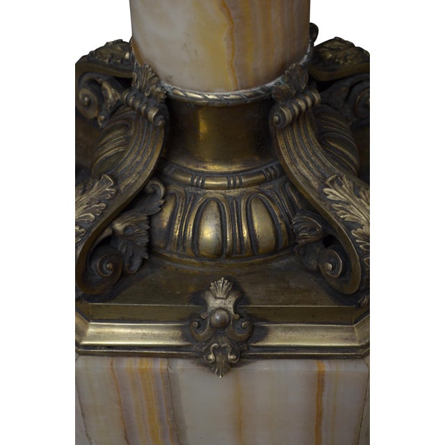 Beige 19th Century Empire Onyx Column with Ormolu Collar, 1870 For Sale - Image 8 of 18