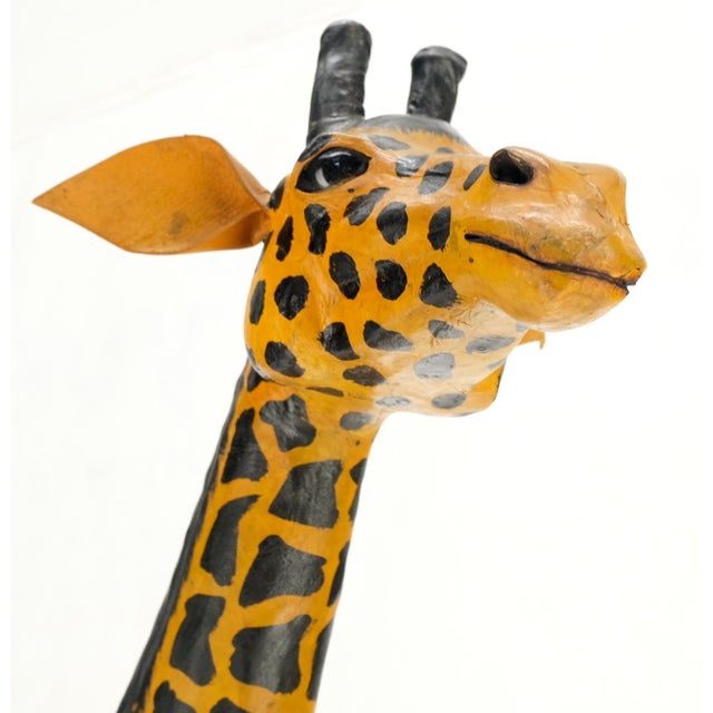 Large Tooled Leather Sculpture of a Giraffe For Sale - Image 9 of 16