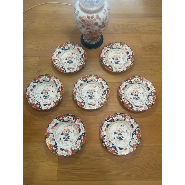 Brownfield & Sons Chinoiserie Bowls 1871 - 1891 Imari Pattern Ironstone - Set of 7 For Sale - Image 11 of 12