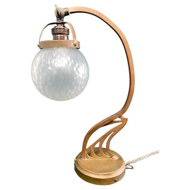 Jugendstil Brass Table Lamp, 1890s For Sale - Image 9 of 9