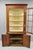 Antique Colonial Primitive Cherry Wood Glass Front Corner China Cabinet Cupboard For Sale - Image 13 of 18