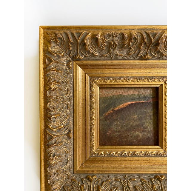 Abstract "Sliver of Light" 2026 Mini Painting by Jessalin Beutler With Vintage Frame For Sale - Image 3 of 3